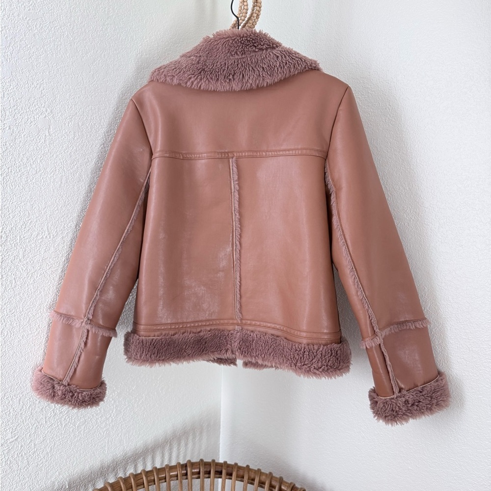 Bagatelle Faux Leather Cognac Jacket - Picture 5 of 7